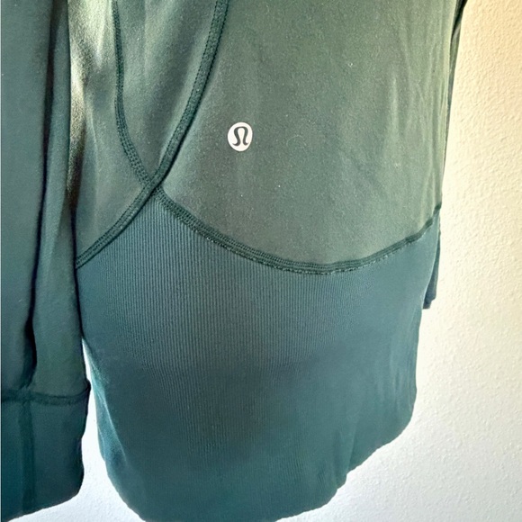 Lululemon Define Daily Practice Jacket Dark Fuel Green Gold Zip Sz 10 Athletic - Picture 11 of 16